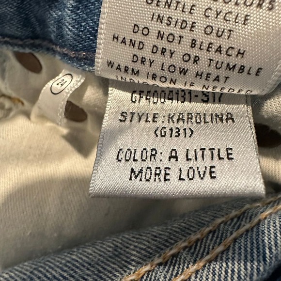NWOT GRLFRND The Karolina Distressed A Little More Love Jeans Blue Size 24 - Picture 3 of 12